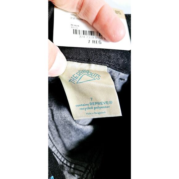There Abouts Girls 7 Super Stretchy Jeggings Washed Black Skater Grunge New - Picture 8 of 8